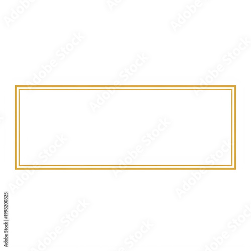 Golden rectangular frame with double border
