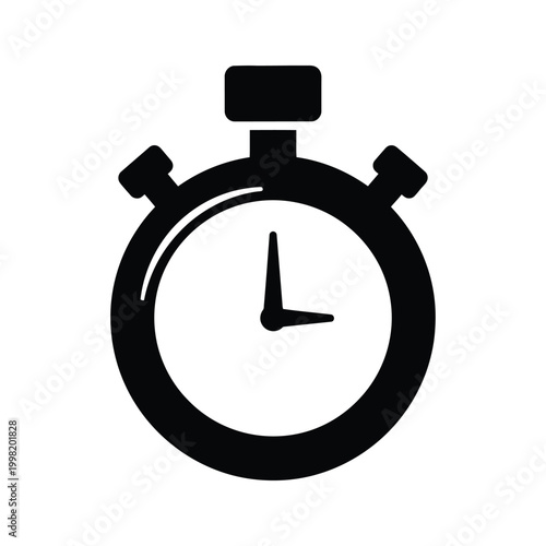 Free Download Black stopwatch timer icon with running second hand - GFXLoad