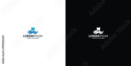 vector logo design wave logo and dental care logo