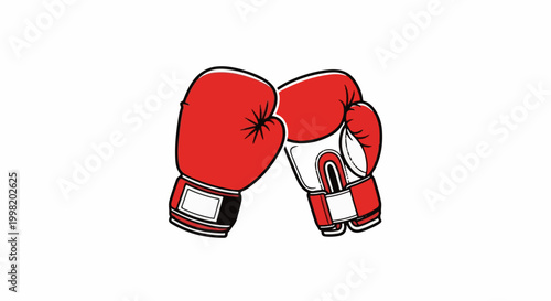 Red boxing gloves with white accents, ready for a fight