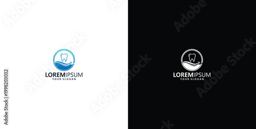 vector logo design wave logo and dental care logo