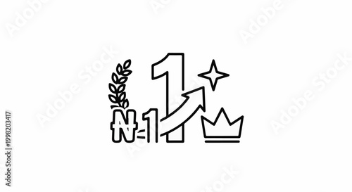 Outline icons depicting success, victory, and achieving the top rank