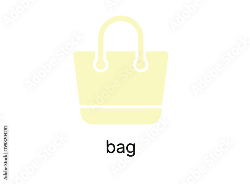 Bild auf Leinwand A simple yellow handbag icon on a for design use
