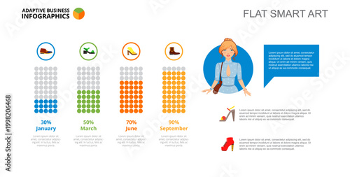 Four Bars Shoes Chart Slide Template