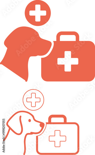 Dog Emergency First Aid Medical Pet Care Flat Vector Illustration