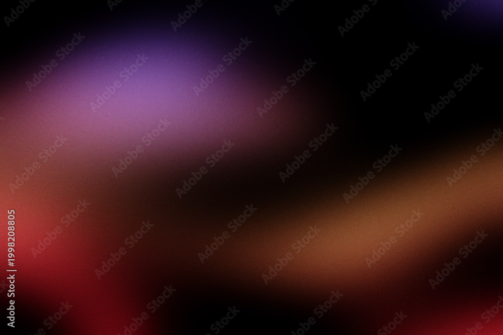 Obraz premium Abstract Grainy Gradient Background with Red Purple and Orange Fluid Shapes on Black