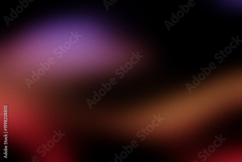 Abstract Grainy Gradient Background with Red Purple and Orange Fluid Shapes on Black