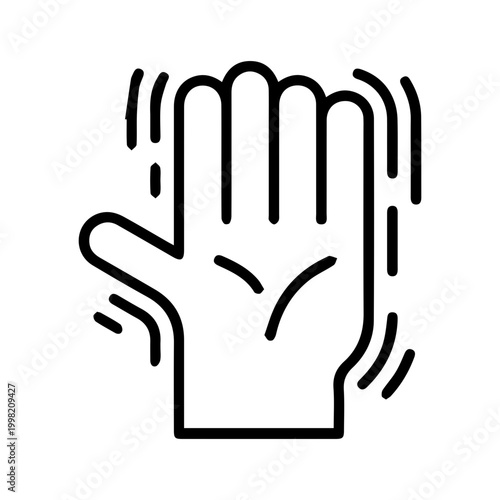Waving hand gesture icon