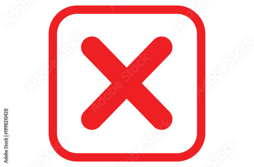 Red X in a rounded square symbol mark