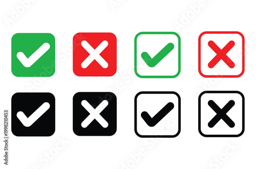 Free Download Various checkmark and X symbols marks green - GFXLoad