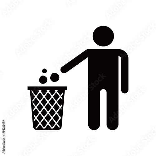 Anti Littering Keep Environment Clean Public Symbol for Waste Disposal Awareness Campaigns, Public Spaces and Environmental Education