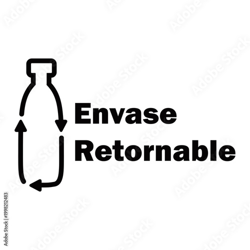 Returnable Container Environmental Symbol for Beverage Packaging Promoting Bottle Return Deposit Schemes and Circular Economy Sustainability