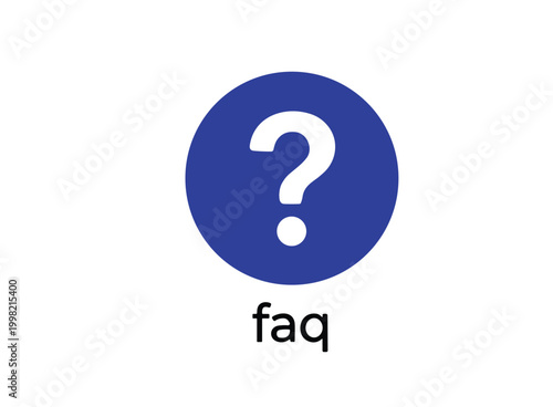 Blue circle with a question mark symbol for frequently asked questions