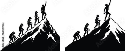 Evolution of man a symbolic representation of human development and progress