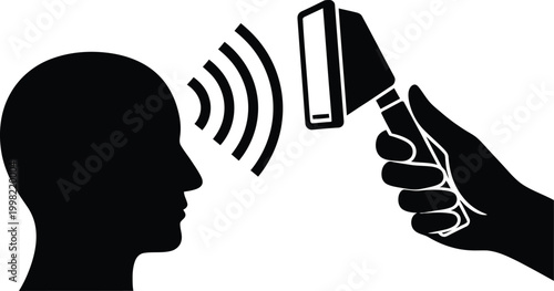 Communication concept a black silhouette illustrating voice transmission and interaction