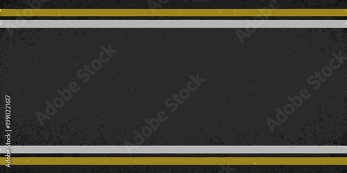 Asphalt Road Marking With Yellow And White Lines Top Down View