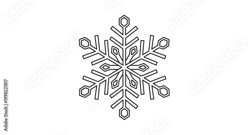 Detailed Snowflake Ice Crystal Structure.