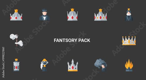 Fancy crown royal king symbols icons.