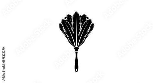 Feather duster silhouette on a white background