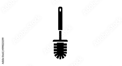 Toilet brush silhouette on a white background