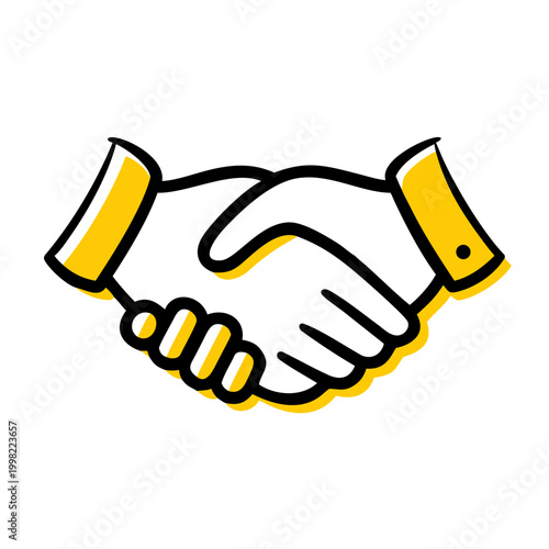 Deal outline icon vector, isolated on transparent background, business and finance concept.