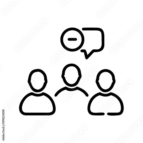 Group message removed icon, censored communication, restricted discussion vector illustration.