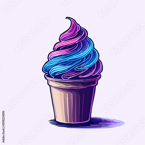 ネオンのソフトクリームの素材