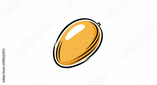 Simple illustration of a single ripe, yellow fruit with a black outline