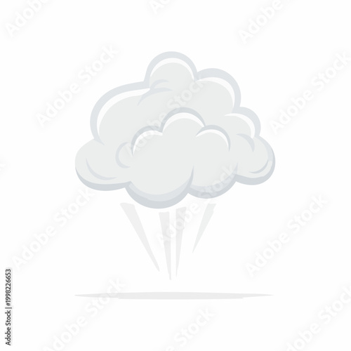 Cartoon steam cloud with lines indicating movement