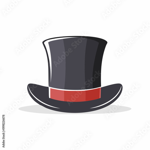 Black Top Hat with Red Band