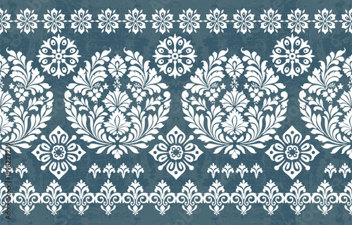 Motifs Ikat floral paisley embroidery floral. ikat ethnic Saree Sarong oriental pattern traditional.Ikat embroidery style abstract embroidery design for texture,fabric,clothing,wrapping,decoration