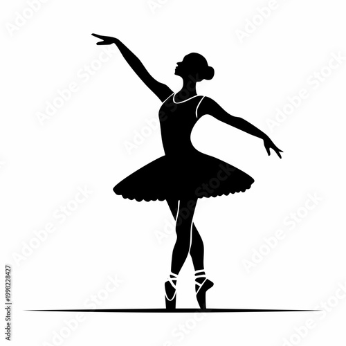 Silhouette of a ballerina in a graceful pose