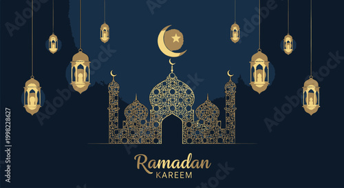 Ramadan Kareem Background. Ramadan mubarak Greeting card, invitation for muslim community