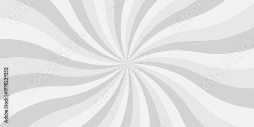 Abstract white and gray retro with sunburst pattern design. Vintage sunrays illustration swirl grunge spiral line. sun beam vector banner design and comic burst gradient concept pattern.