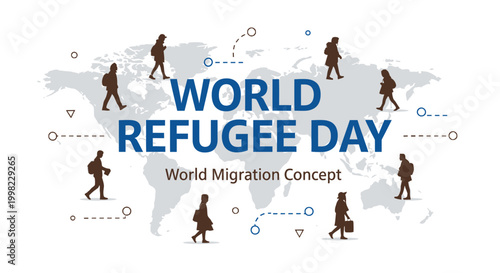 World Refugee Day awareness campaign illustration.