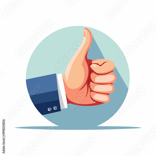 Businessman giving thumbs up gesture