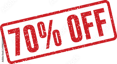 Rubber stamp of 70% off