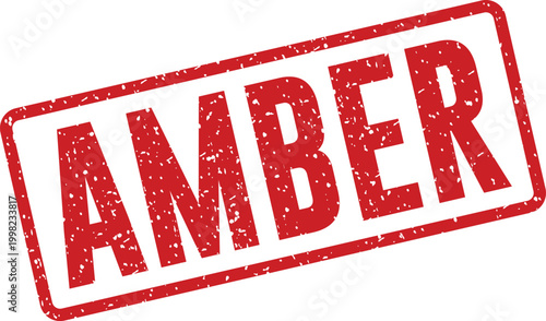 Red stamp with the word 'amber' a visual communication element