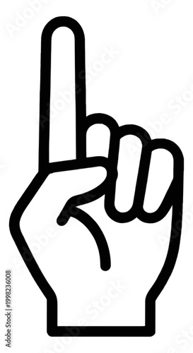 Hand Signaling Stop Gesture Line Icon