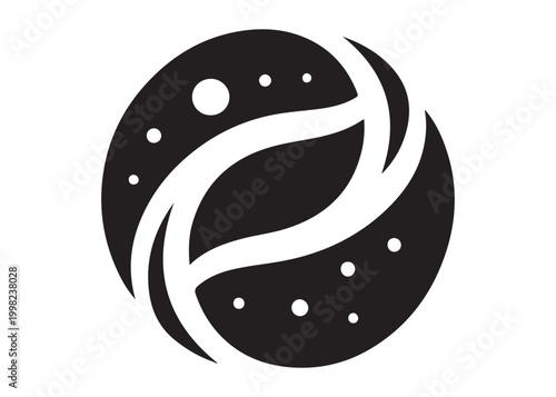 galaxy logo silhouette vector, sparkling galaxy logo silhouette vector illustration, celestial swirl logo silhouette, astronomical sparkle logo silhouette design on white background 