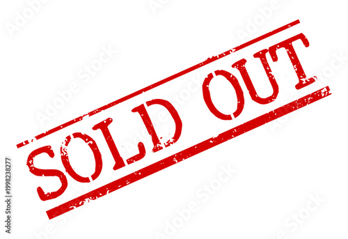 Vector illustration of a sold-out grunge stamp on a white background.