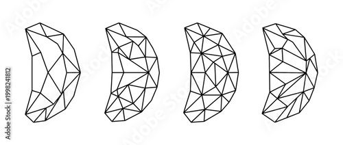 empanada , Geometric Origami line art vector set