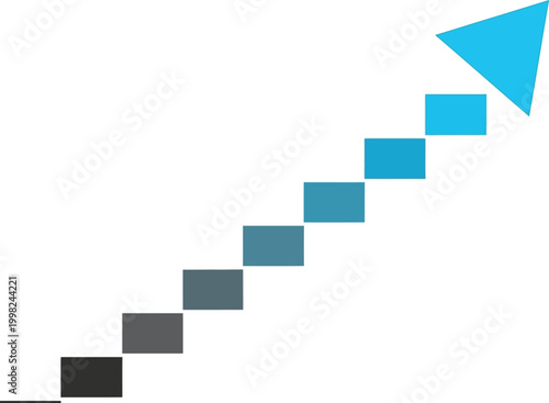 Stairway to Advancement: A visual representation of progress and growth. An arrow pointing upwards, symbolizing success and achievement. The image of ascending steps.
