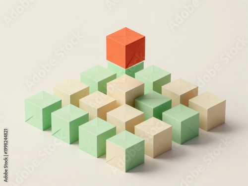 Colored Cubes in Pyramid Arrangement