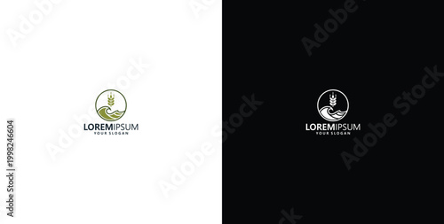 vector logo design wave logo and agriculture logo