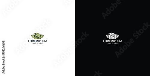 vector logo design wave logo and agriculture logo