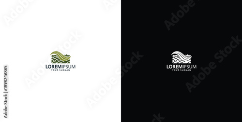 vector logo design wave logo and agriculture logo