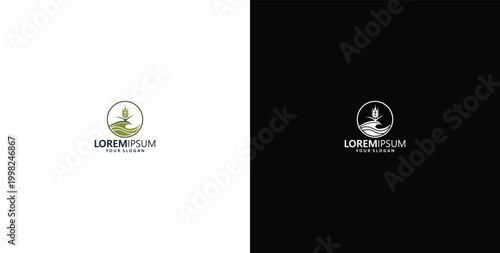 vector logo design wave logo and agriculture logo