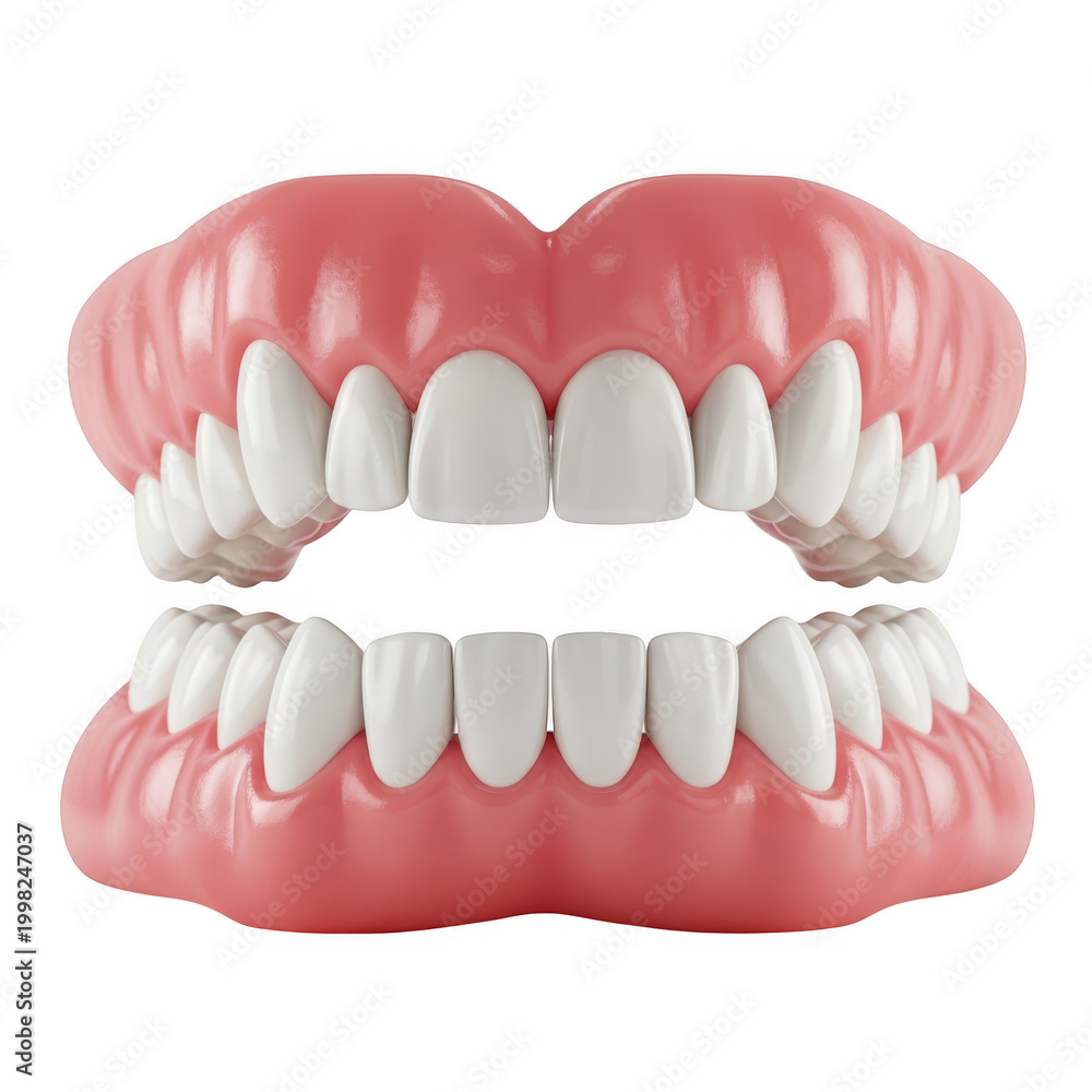 Obraz premium Realistic dental dentures isolated on transparent background