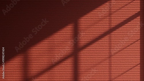 Animated Time Lapse of Moving Window Shadows on Terracotta Wall